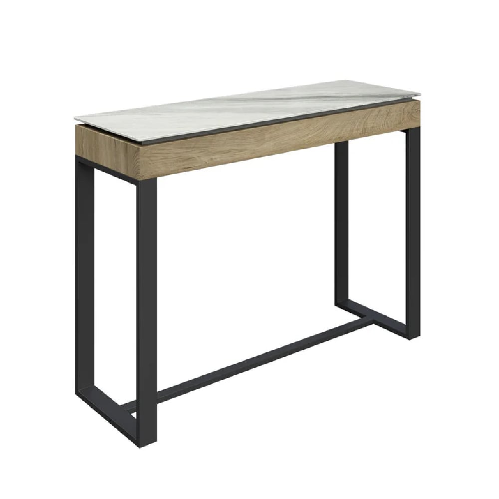 Read more about Malibu white ceramic top console table with grey legs
