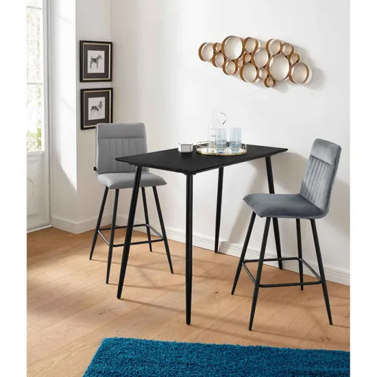 Malibu Wooden Bar Table Rectangular In Black