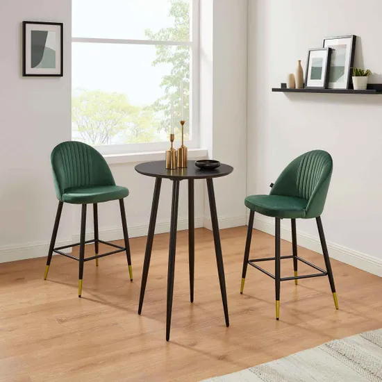 Malibu Wooden Bar Table Round In Black