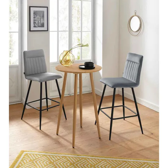 Malibu Wooden Bar Table Round In Oak