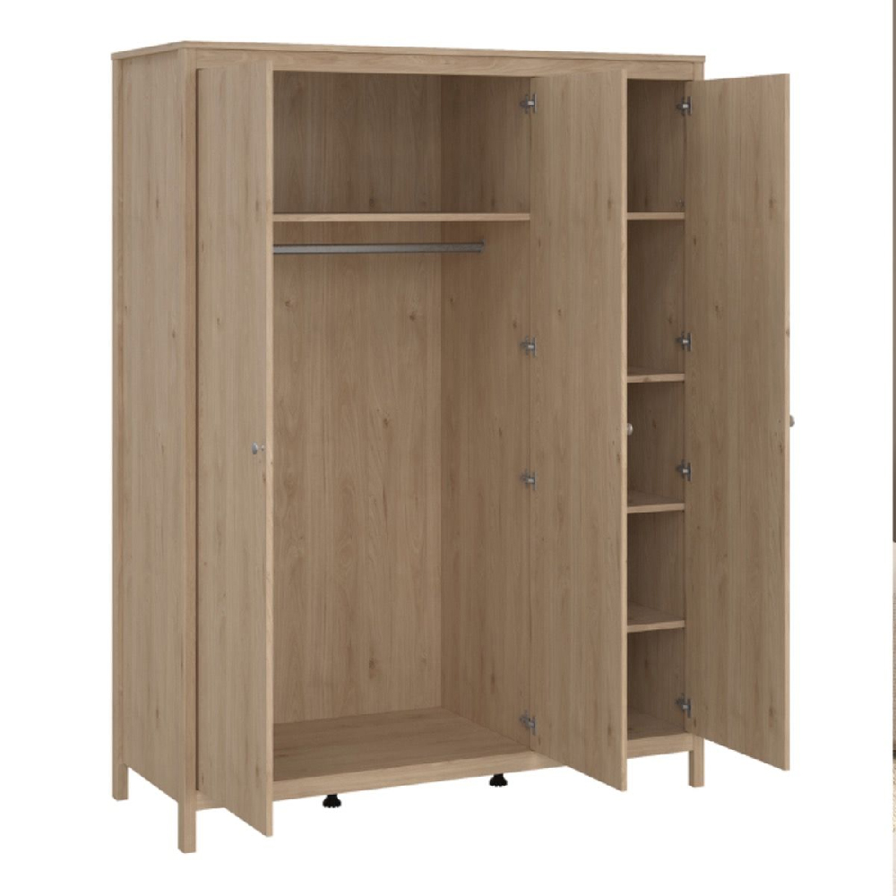 Malibu Wooden Bedroom Furniture Set With 3 Doors Wardrobe In Oak