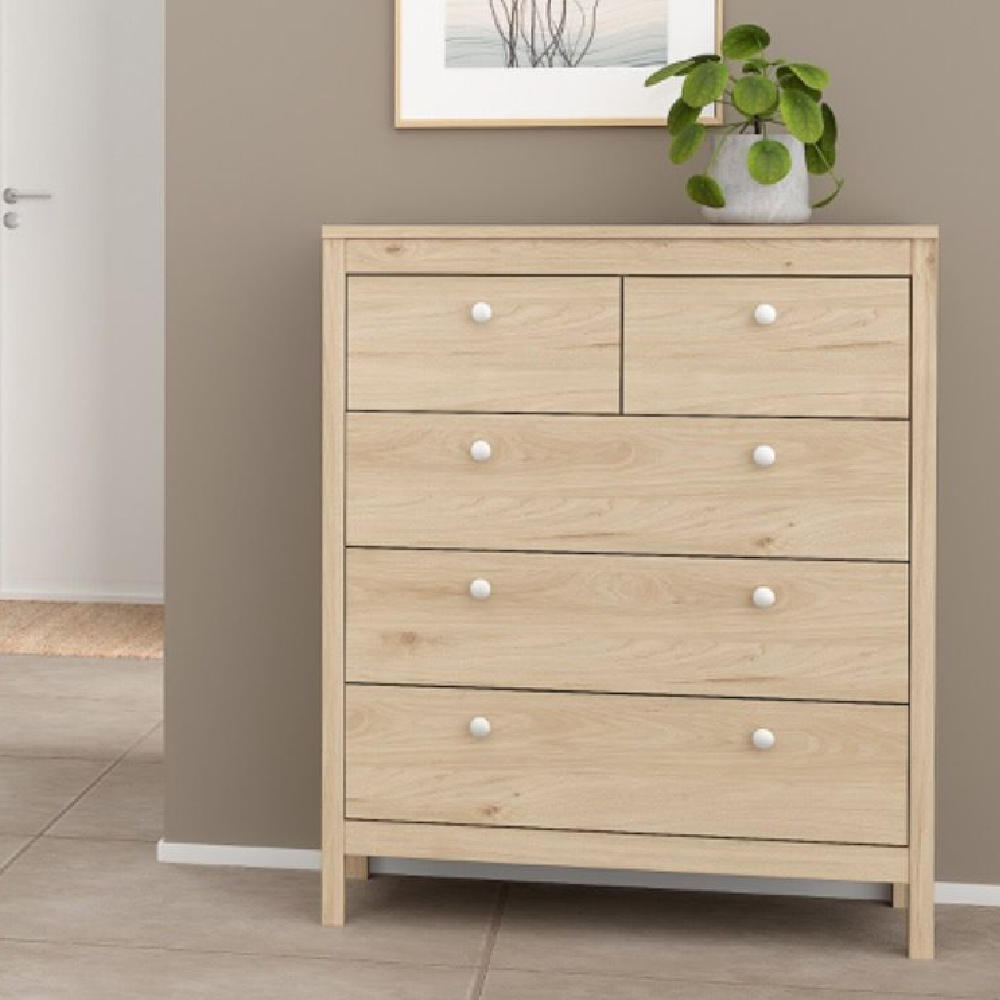 Malibu Wooden Bedroom Furniture Set With 3 Doors Wardrobe In Oak
