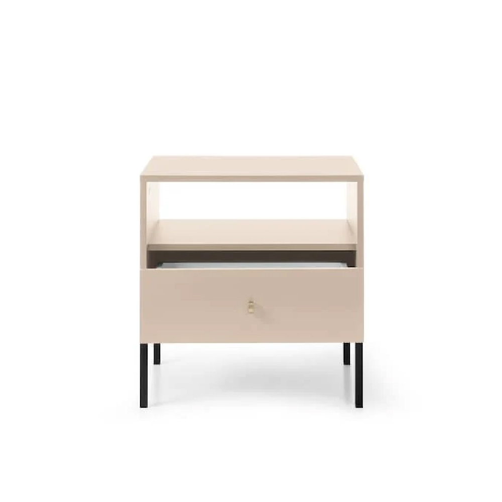 Malibu Wooden Bedside Cabinet With 1 Drawer In Beige