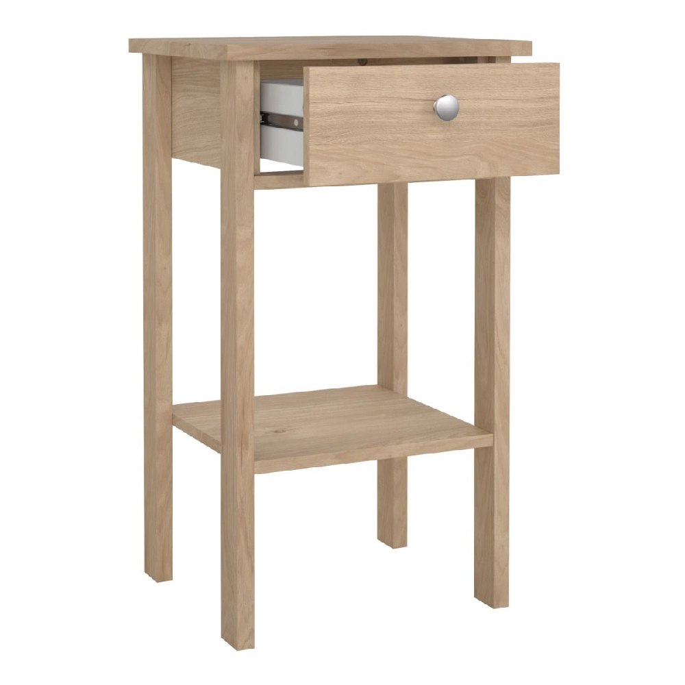 Malibu Wooden Bedside Cabinet With 1 Drawer In Oak