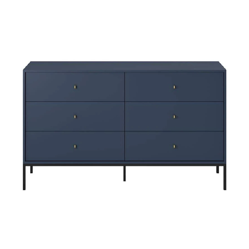Malibu Wooden Chest Of 6 Drawers In Navy
