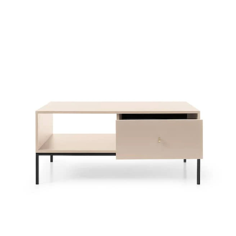Malibu Wooden Coffee Table With 1 Drawer In Beige