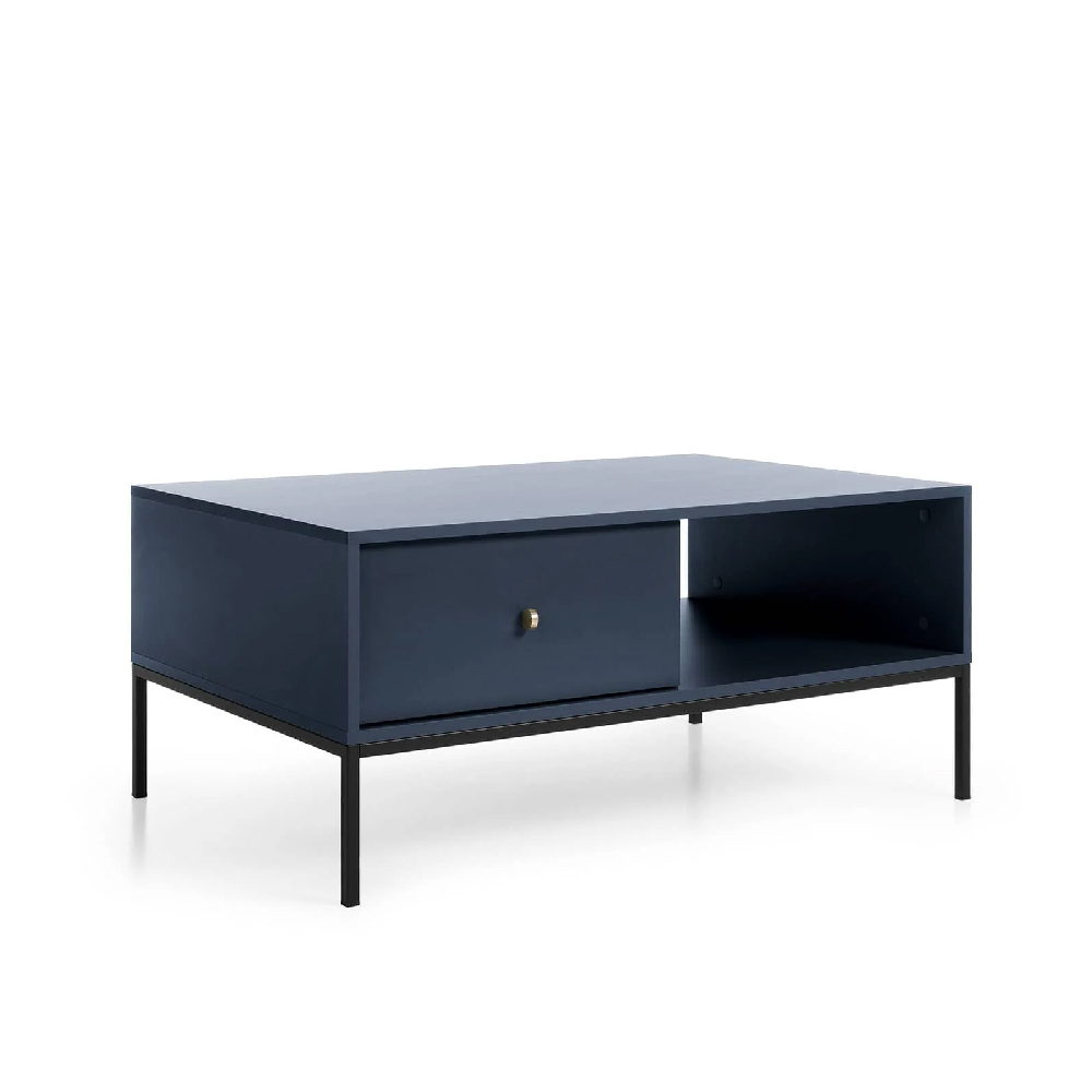 Malibu Wooden Coffee Table With 1 Drawer In Navy