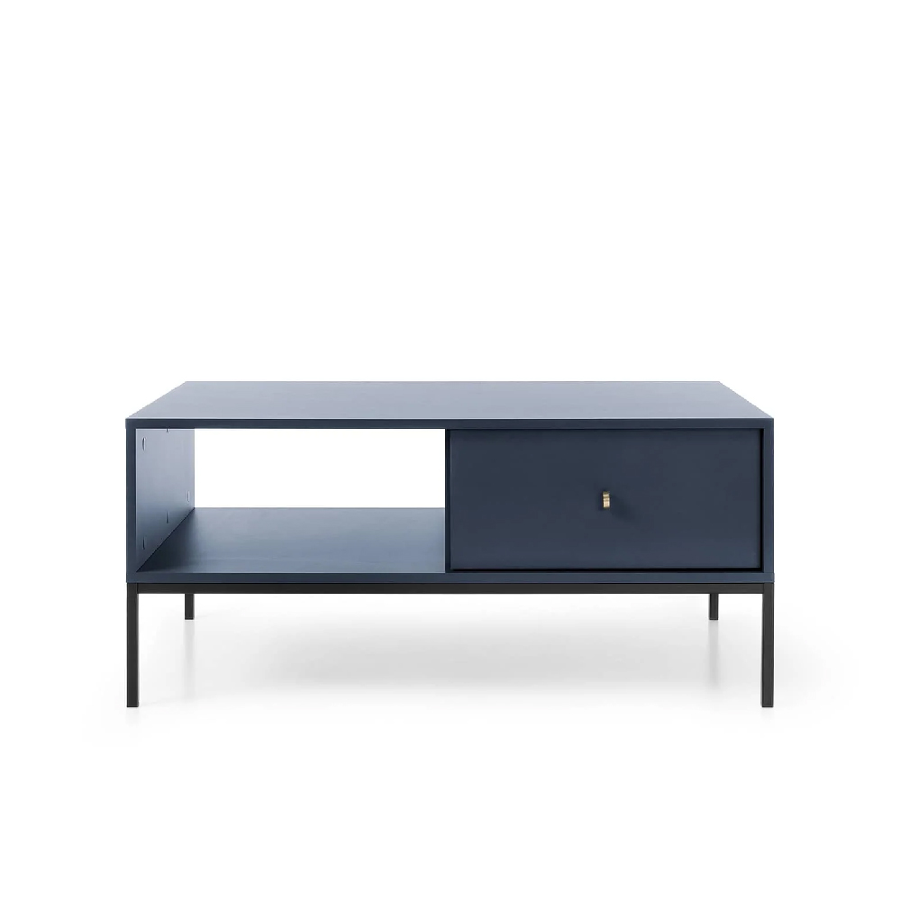Malibu Wooden Coffee Table With 1 Drawer In Navy