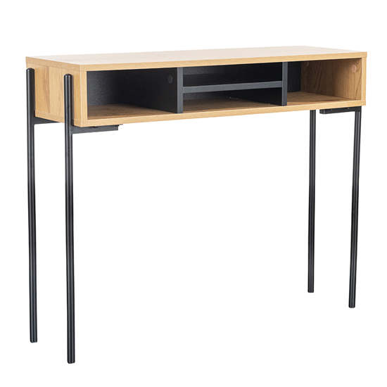 Read more about Malibu wooden console table with shelf in natural oak