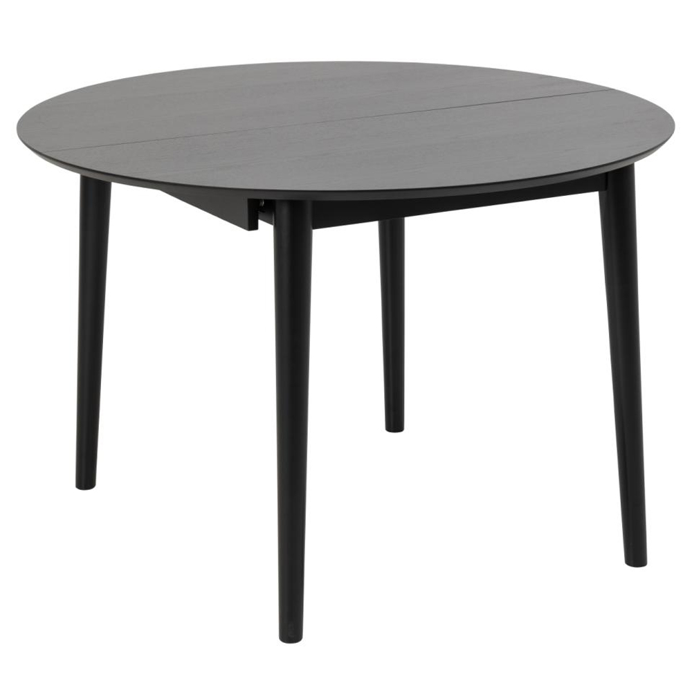 Malibu Wooden Extending Dining Table With 4 Chairs In Matt Black