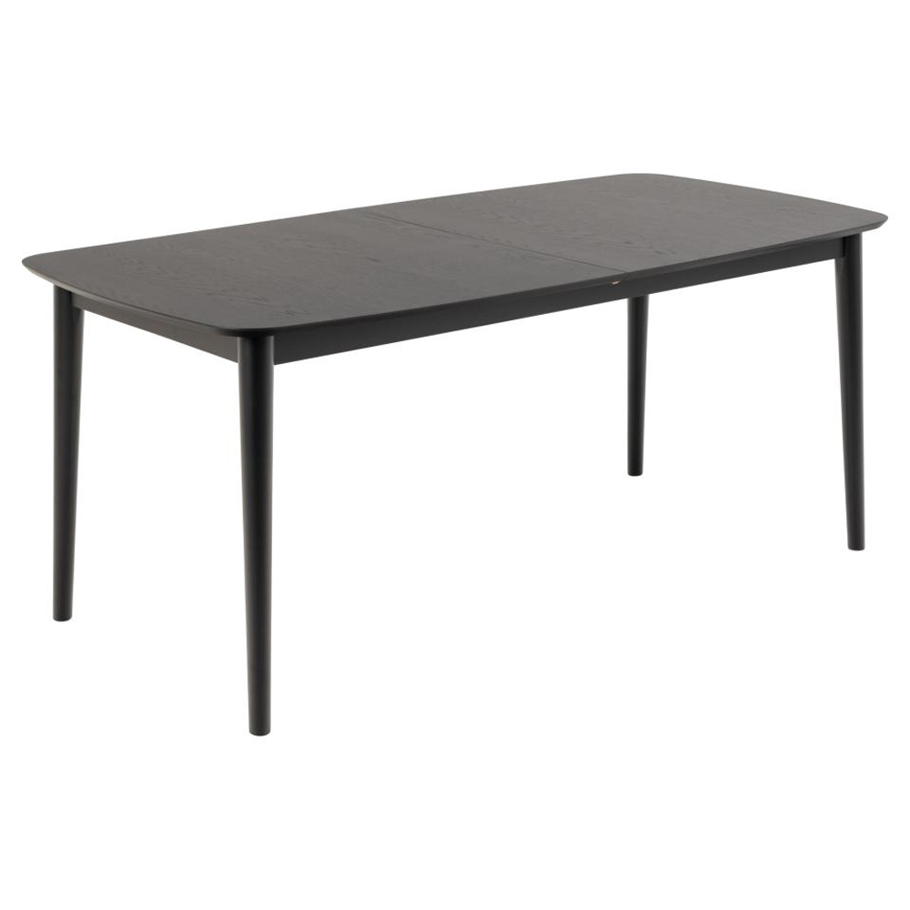 Malibu Wooden Extending Dining Table In Matt Black