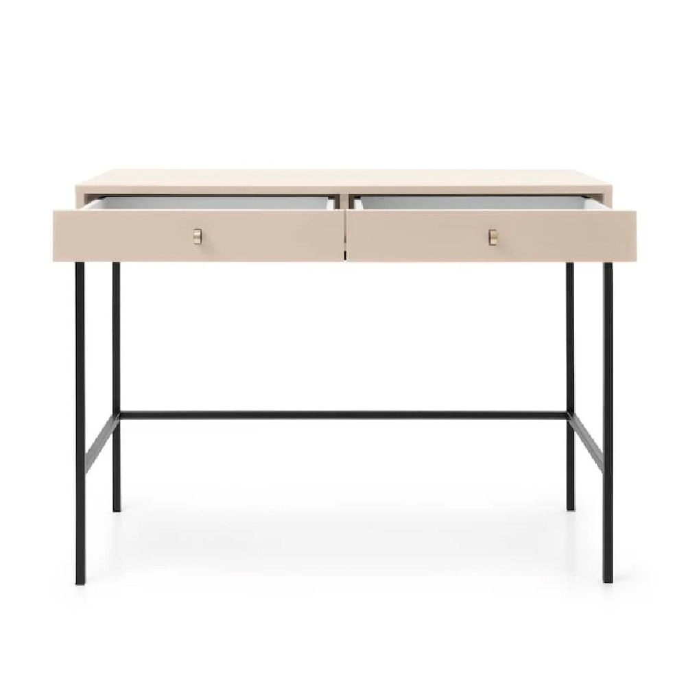 Malibu Wooden Laptop Desk With 2 Drawers In Beige