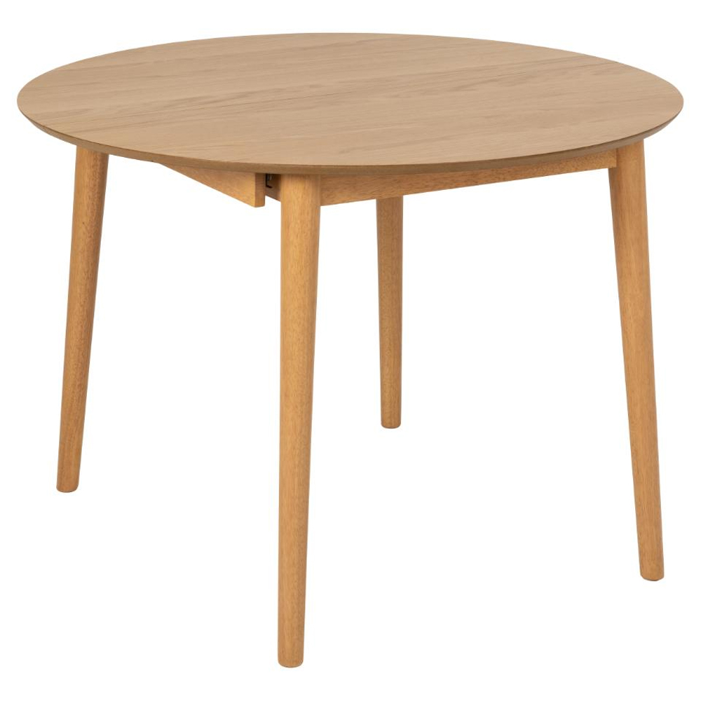 Malibu Wooden Round Extending Dining Table In Matt Oak