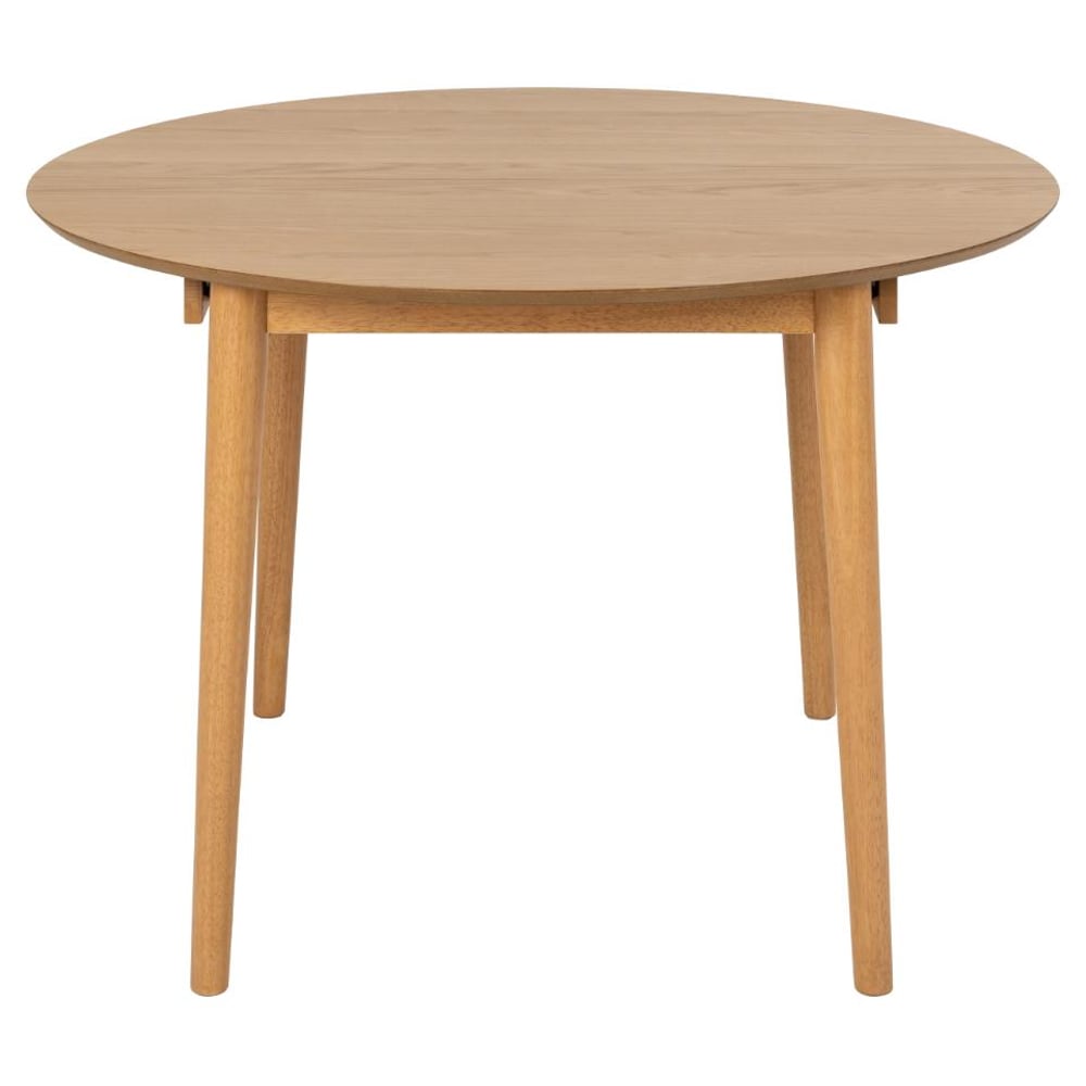 Malibu Wooden Round Extending Dining Table In Matt Oak
