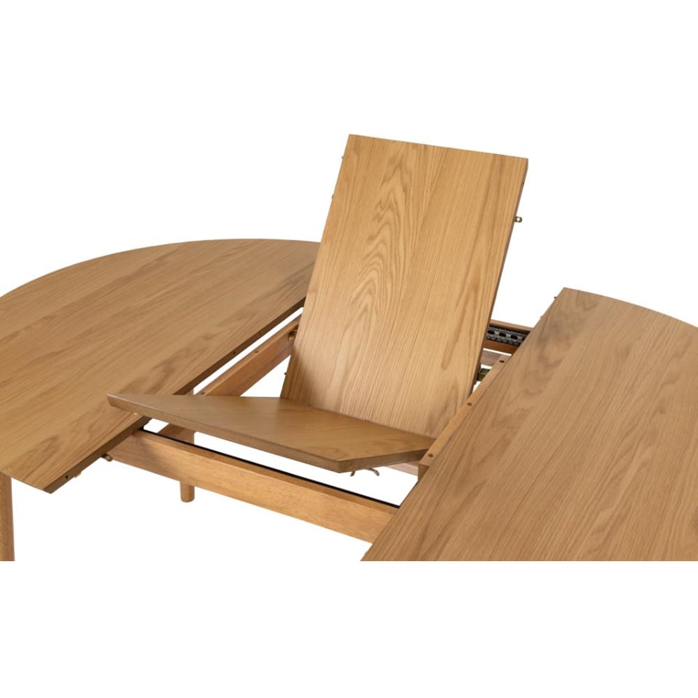 Malibu Wooden Round Extending Dining Table In Matt Oak