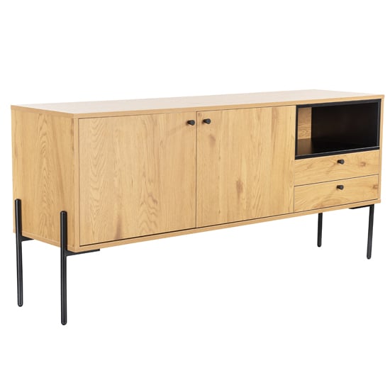 Read more about Malibu wooden sideboard 2 doors 2 drawers in natural oak