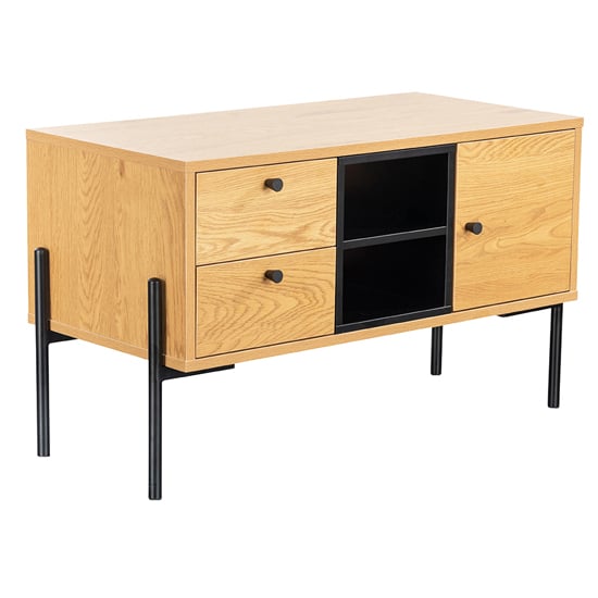 Product photograph of Malibu Wooden Tv Stand With 1 Door 2 Drawers In Natural Oak from Furniture in Fashion