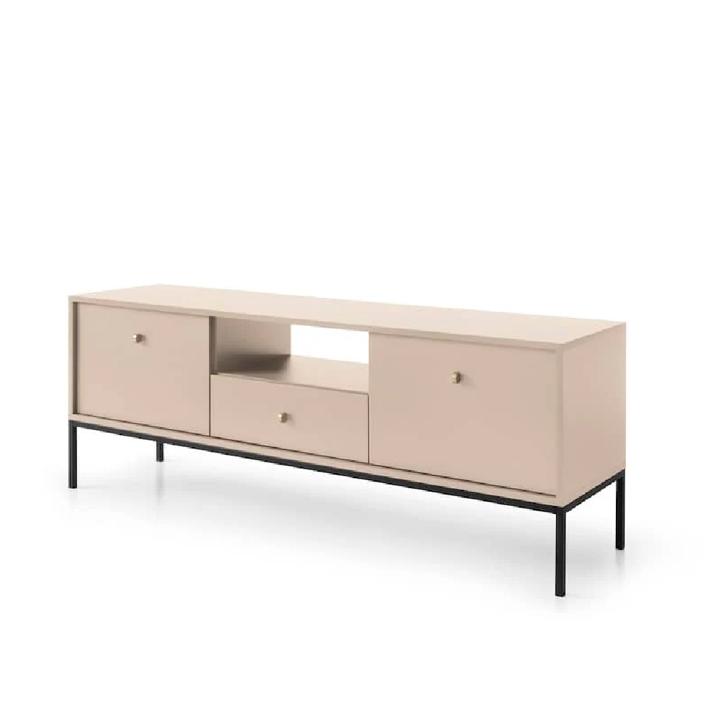 Malibu Wooden TV Stand With 2 Doors 1 Drawer In Beige