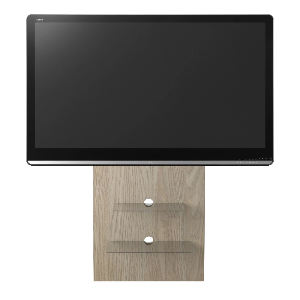 Read more about Malibu wooden wall tv stand with 2 glass shelves in light oak