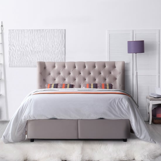 Read more about Mallor tactile fabric storage super king size bed in champagne