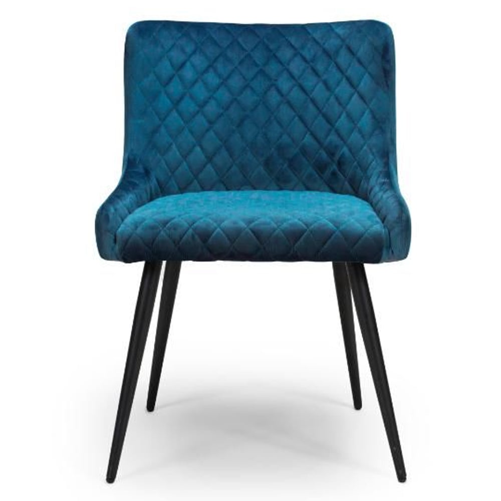 Margate Blue Fabric Dining Chairs In Pair