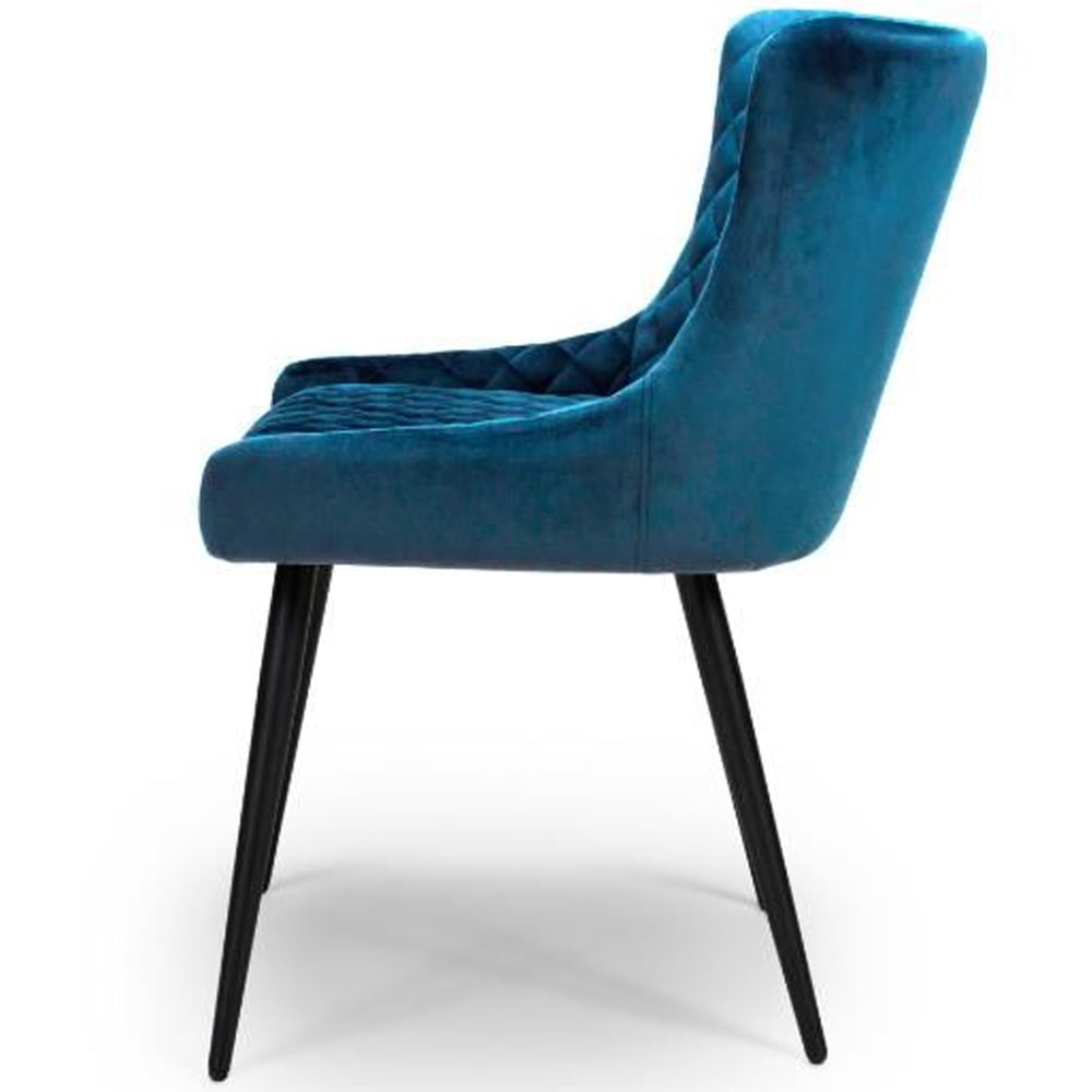 Margate Blue Fabric Dining Chairs In Pair