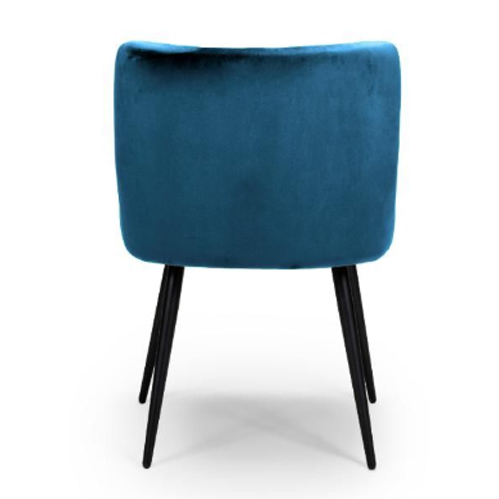 Margate Blue Fabric Dining Chairs In Pair