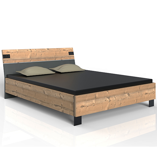 Malmo Wooden Double Bed In Silver Fir And Graphite_2