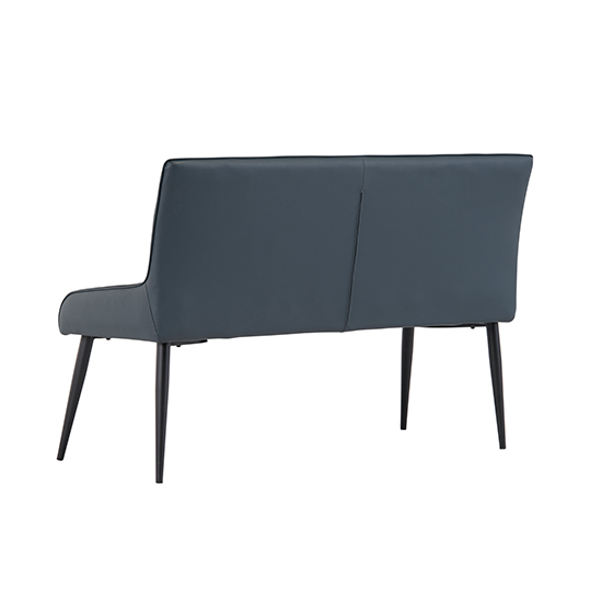 Malmo Faux Leather Dining Bench In Teal With Black Legs