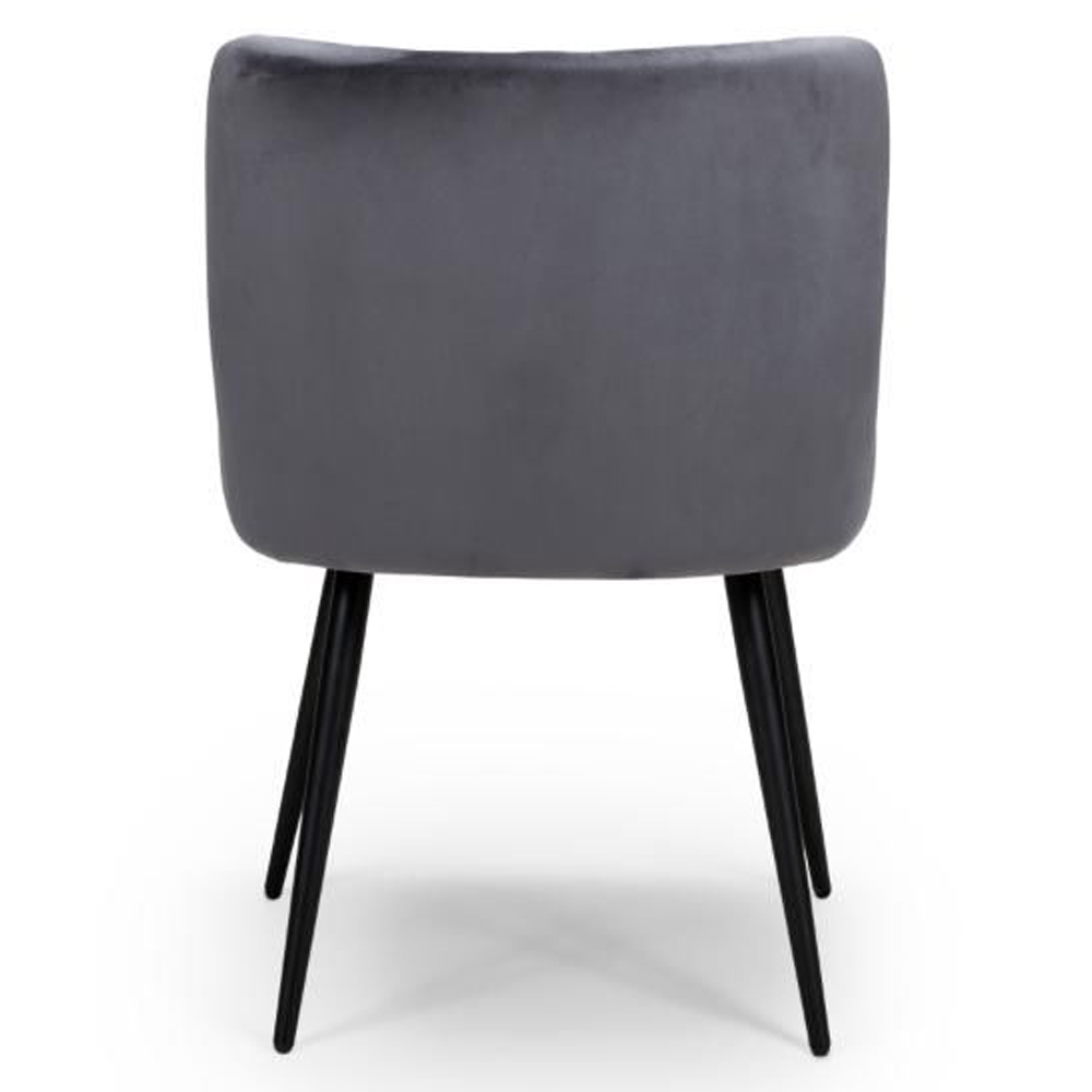 Margate Grey Fabric Dining Chairs In Pair