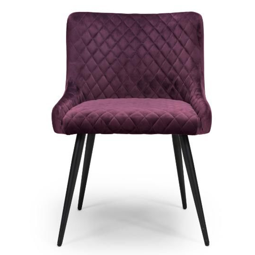 Margate Mulberry Fabric Dining Chairs In Pair