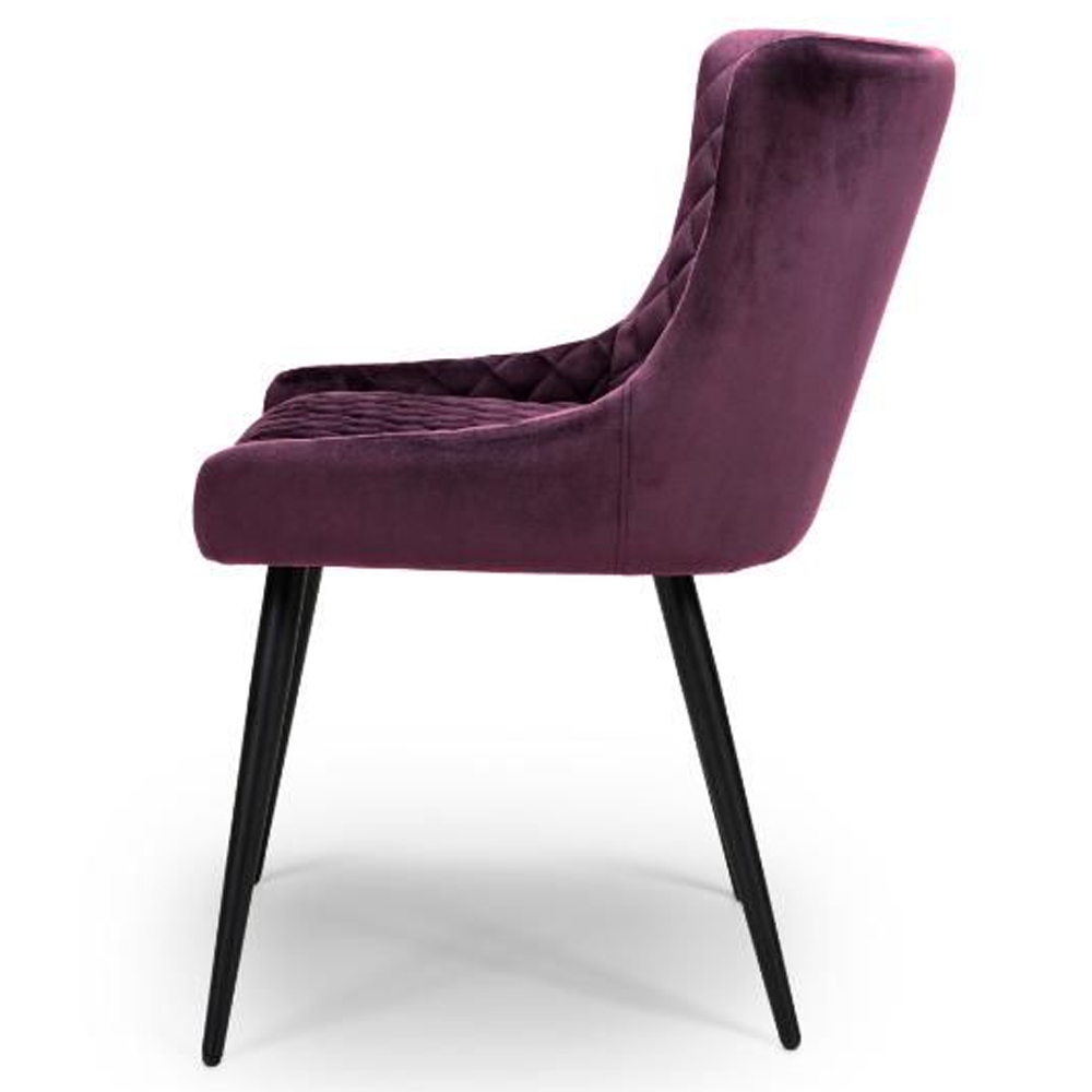 Margate Mulberry Fabric Dining Chairs In Pair