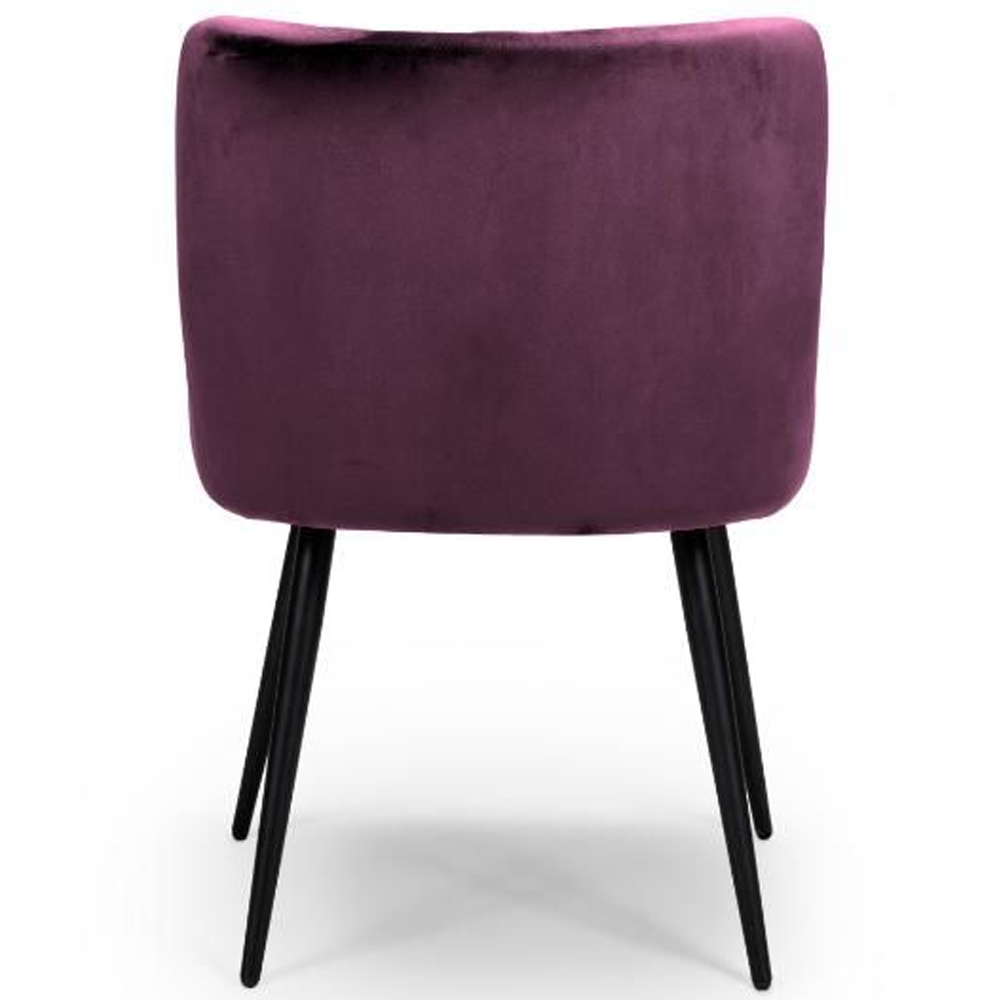Margate Mulberry Fabric Dining Chairs In Pair