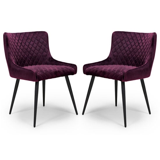 Read more about Malmo mulberry velvet fabric dining chair in a pair