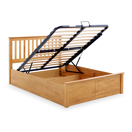 Malmo Wooden Ottoman Storage Double Bed In Oak Furniture in Fashion