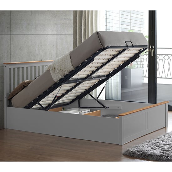 Malmo Wooden Ottoman Storage Double Bed In Pearl Grey_2