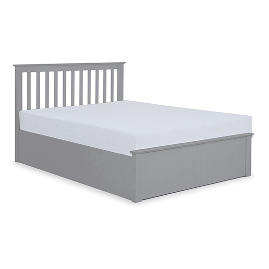 Malmo Wooden Ottoman Storage Double Bed In Pearl Grey