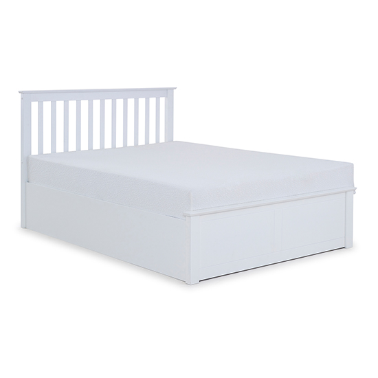 Malmo Wooden Ottoman Storage Double Bed In White