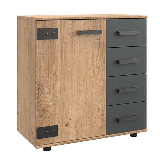 Read more about Malmo wooden sideboard in planked oak and graphite