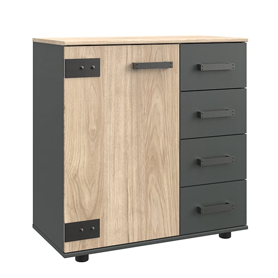 Read more about Malmo wooden sideboard in silver fir and graphite