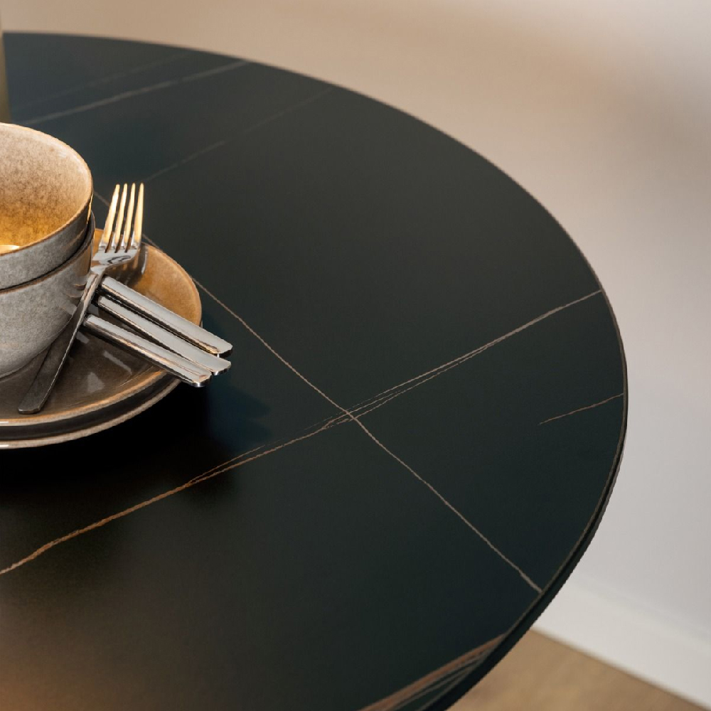 Malone Ceramic Dining Table Round In Black