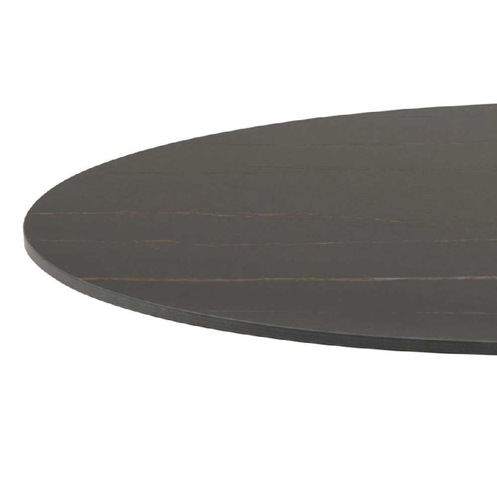 Malone Ceramic Dining Table Round In Black