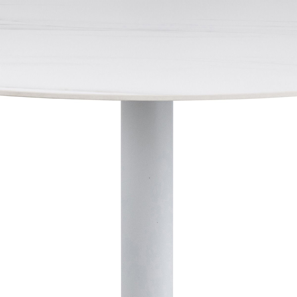 Malone Ceramic Round Bar Table In White