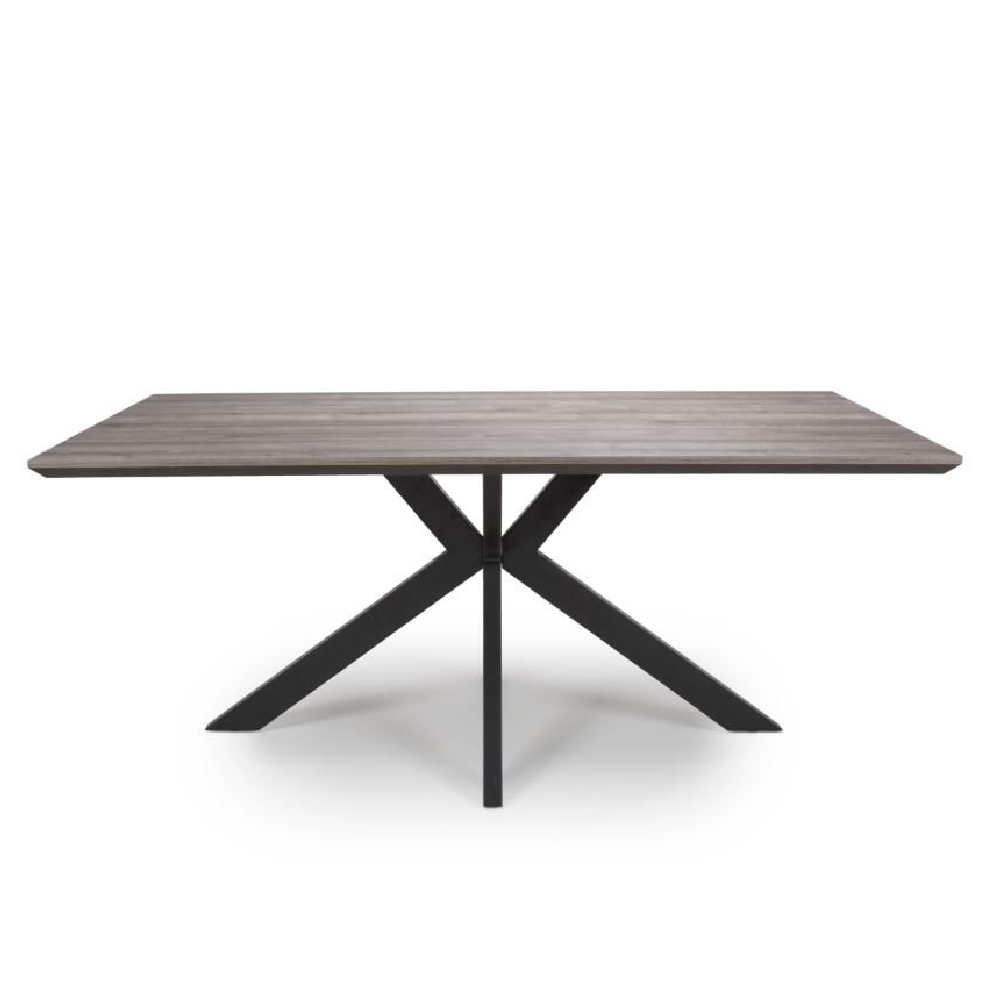 Malone Large Wooden Rectangular Dining Table In Grey