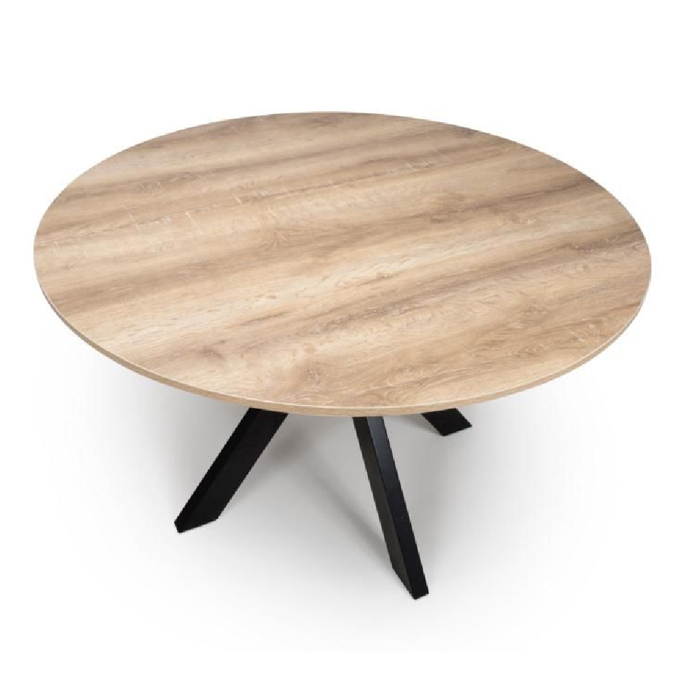 Malone Large Wooden Round Dining Table In Oak