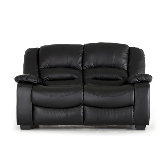 Malou 2 Seater Sofa In Black Faux Leather