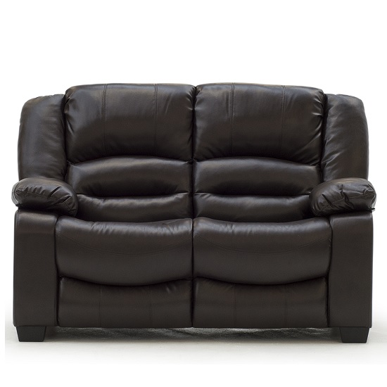 Malou 2 Seater Sofa In Brown Faux Leather