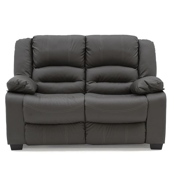 Malou 2 Seater Sofa In Grey Faux Leather