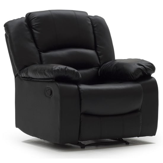 Malou Recliner Sofa Chair In Black Faux Leather