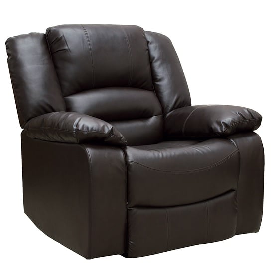 Malou Recliner Sofa Chair In Brown Faux Leather | FiF